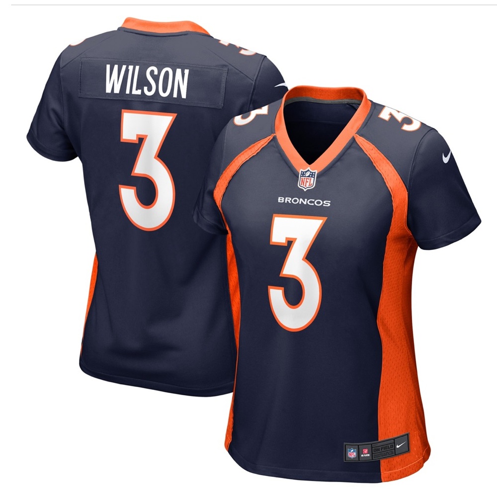 Nike Denver Broncos Womens Player Jersey – Navy Size Medium (Russel Wilson #3)